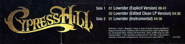 Cypress Hill : Lowrider (12", Promo)