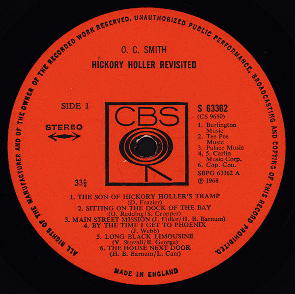 O. C. Smith* : Hickory Holler Revisited (LP, Album)