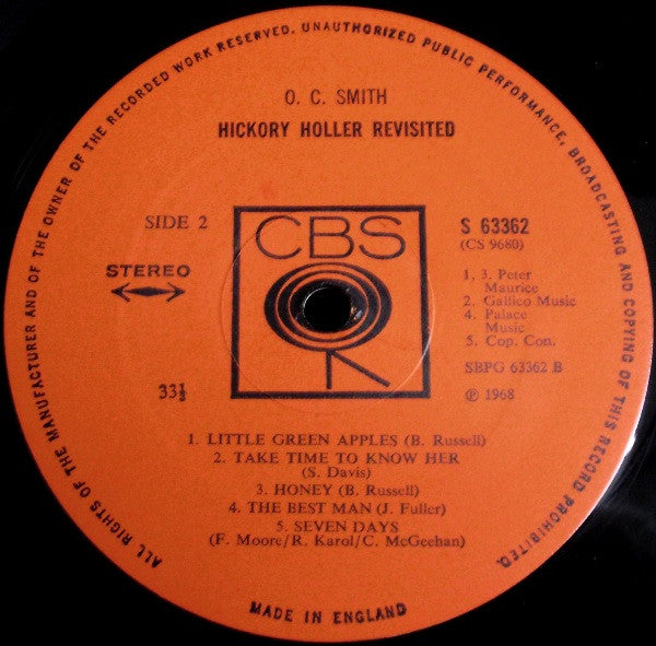 O. C. Smith* : Hickory Holler Revisited (LP, Album)