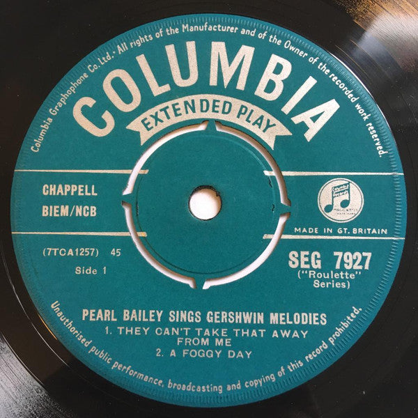 Pearl Bailey : Pearl Bailey Sings Gershwin Melodies (7", EP)