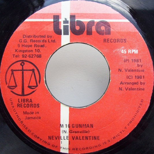 Neville Valentine : M 16 Gunman (7")