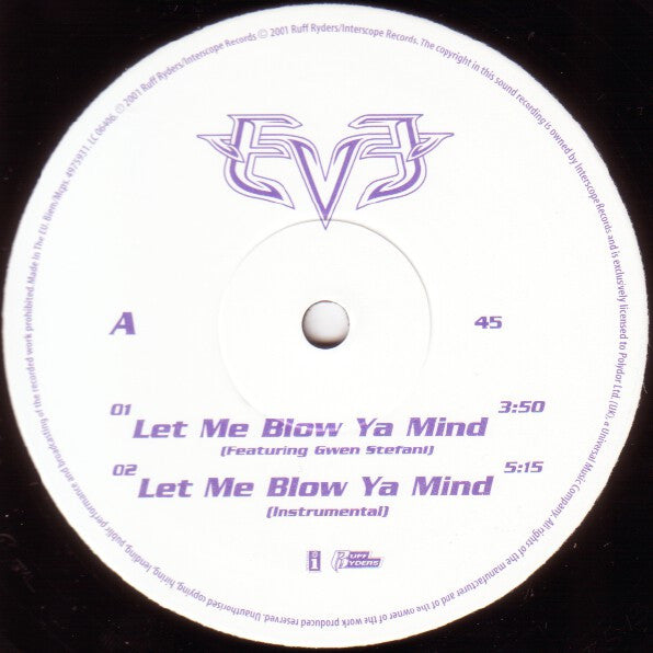 Eve (2) Featuring Gwen Stefani : Let Me Blow Ya Mind (12", Single)