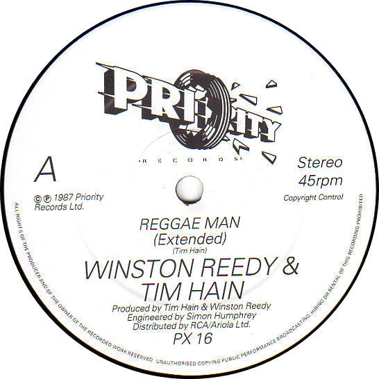 Winston Reedy & Tim Hain : Reggae Man (12")