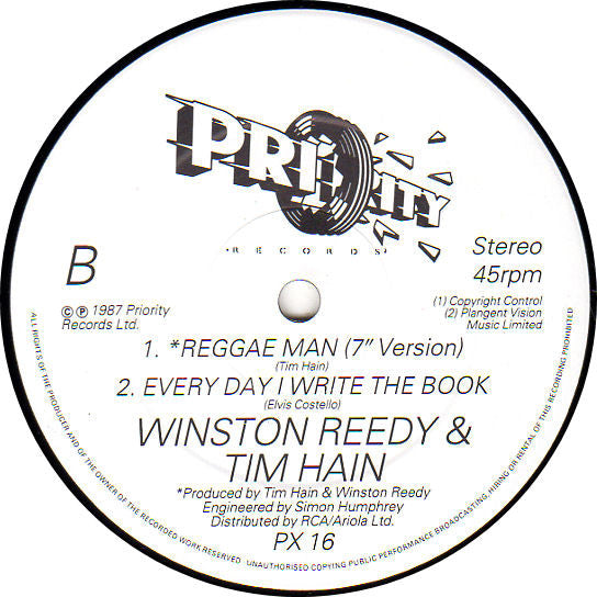 Winston Reedy & Tim Hain : Reggae Man (12")