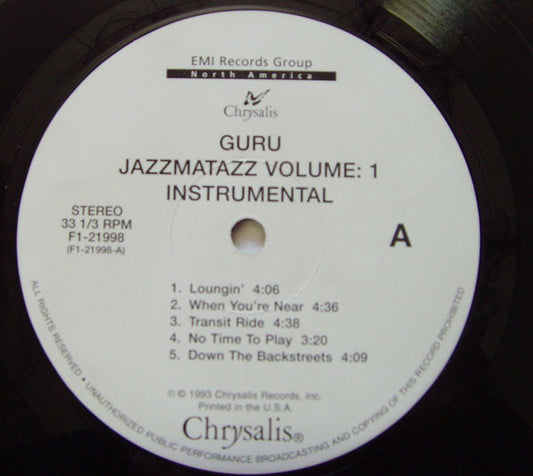Guru : Jazzmatazz Volume: 1 Instrumental (LP, Album, Unofficial)