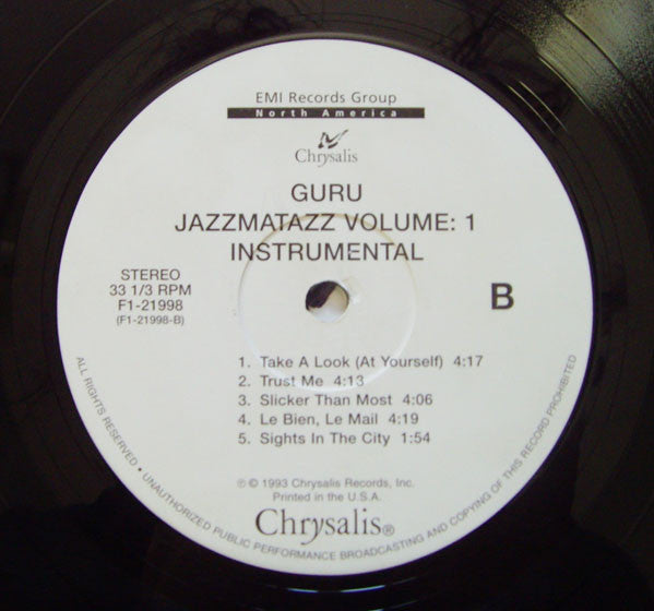 Guru : Jazzmatazz Volume: 1 Instrumental (LP, Album, Unofficial)