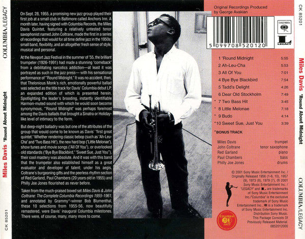Miles Davis : 'Round About Midnight (CD, Album, RE, RM)