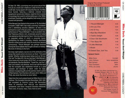 Miles Davis : 'Round About Midnight (CD, Album, RE, RM)