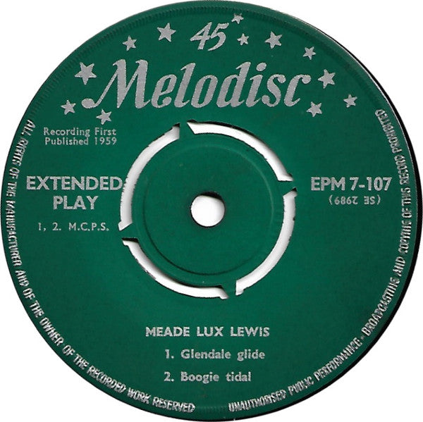 Meade "Lux" Lewis : Boogie Woogie And Blues (7", EP)