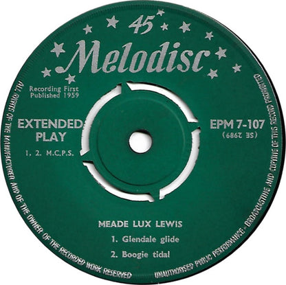 Meade "Lux" Lewis : Boogie Woogie And Blues (7", EP)