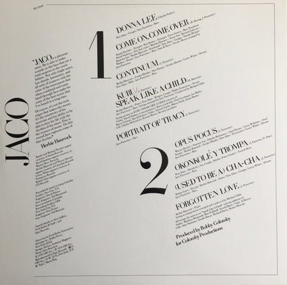 Jaco Pastorius : Jaco Pastorius (LP, Album, RE)