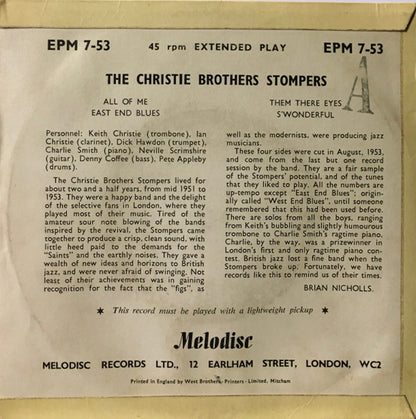 Christie Brothers Stompers : The Christie Brothers Stompers (7", EP)