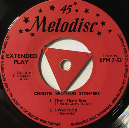 Christie Brothers Stompers : The Christie Brothers Stompers (7", EP)