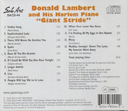 Donald Lambert : Giant Stride (CD, Album, RE, RM)