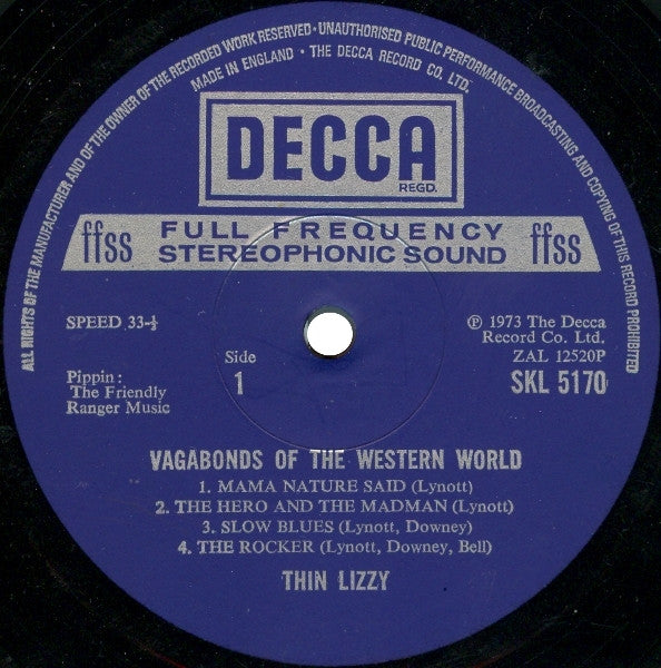 Thin Lizzy : Vagabonds Of The Western World (LP, Album)