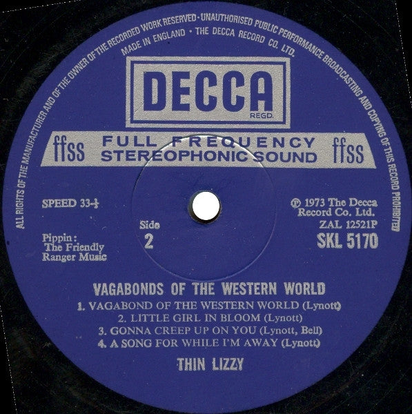 Thin Lizzy : Vagabonds Of The Western World (LP, Album)