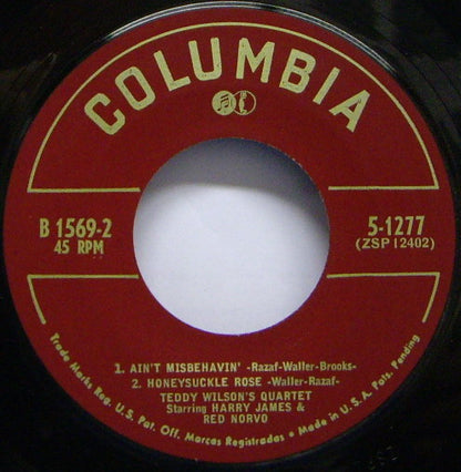 Teddy Wilson Quartet Starring Harry James (2) & Red Norvo : Just A Mood (7", EP)
