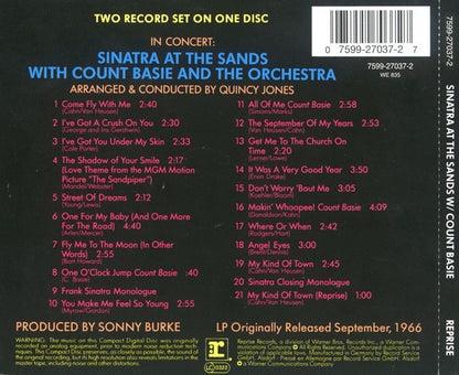 Frank Sinatra With Count Basie & The Orchestra* Arranged & Conducted By Quincy Jones : In Concert: Sinatra At The Sands (CD, Album, RE, RP)