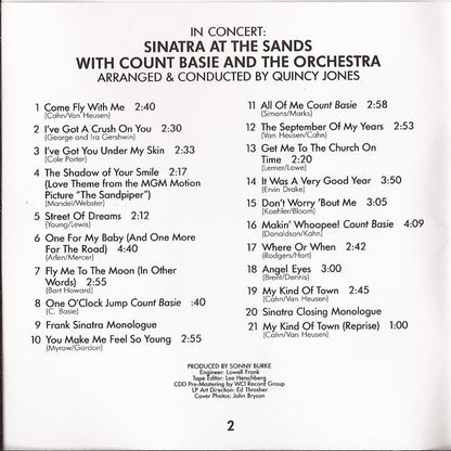 Frank Sinatra With Count Basie & The Orchestra* Arranged & Conducted By Quincy Jones : In Concert: Sinatra At The Sands (CD, Album, RE, RP)