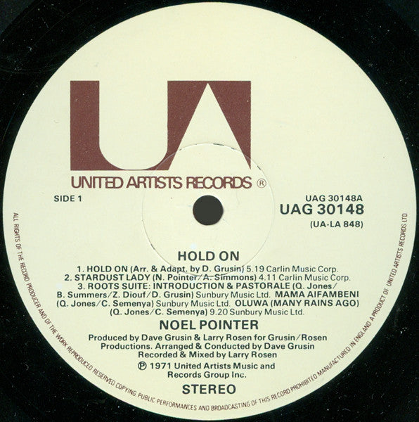Noel Pointer : Hold On (LP, Album)