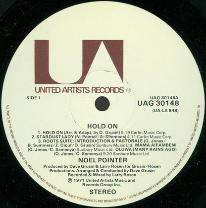 Noel Pointer : Hold On (LP, Album)