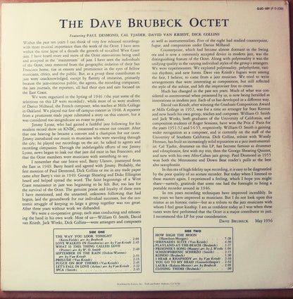 The Dave Brubeck Octet : Dave Brubeck Octet (LP, Album, RE)