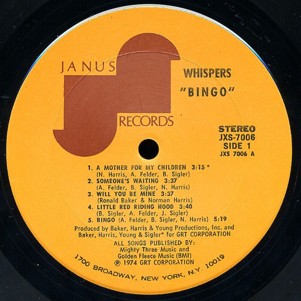 The Whispers : Bingo (LP, Album, Ter)