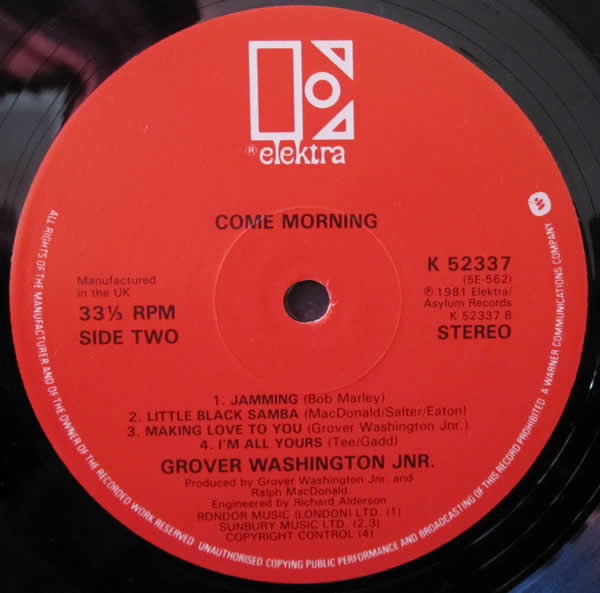 Grover Washington, Jr. : Come Morning (LP, Album)