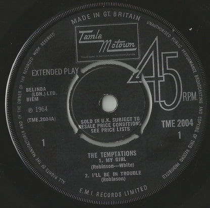 The Temptations : The Temptations (7", EP, Mono)