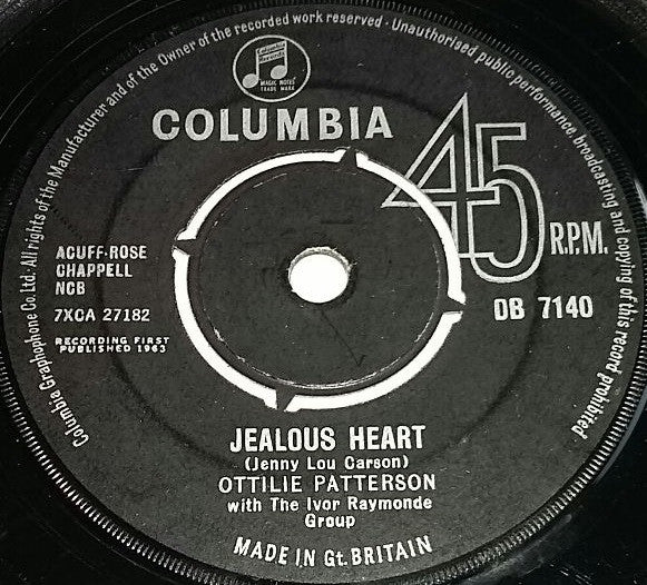 Ottilie Patterson With Ivor Raymonde Orchestra : Jealous Heart (7")