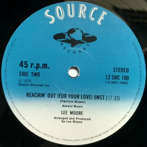 Lee Moore : Reachin' Out (For Your Love) (12")