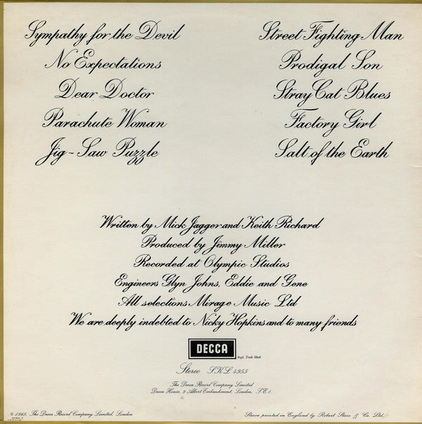 Rolling Stones* : Beggars Banquet (LP, Album, RP, Gat)