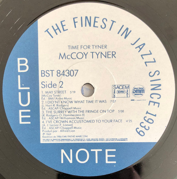 McCoy Tyner : Time For Tyner (LP, Album, RE, DMM)