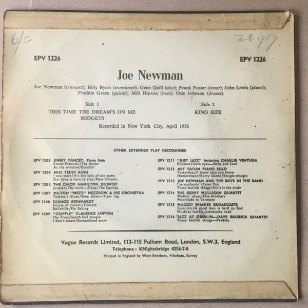 Joe Newman : I Feel Like A Newman (7", EP)