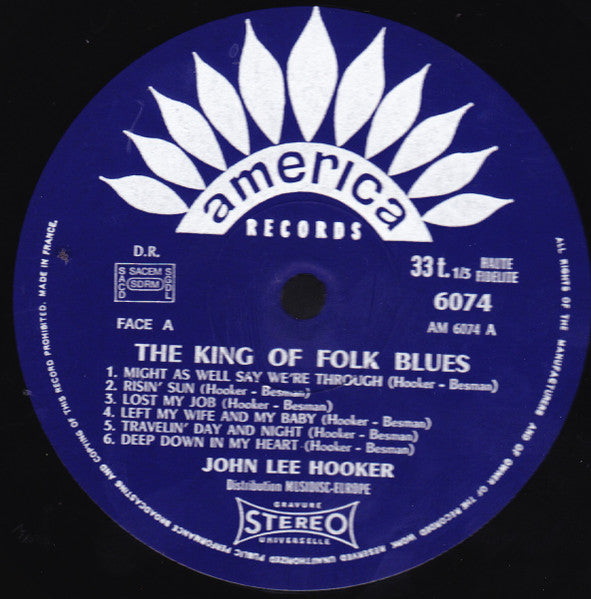 John Lee Hooker : The King Of Folk Blues (LP, RE)