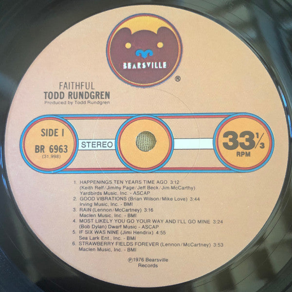Todd Rundgren : Faithful (LP, Album, Tex)