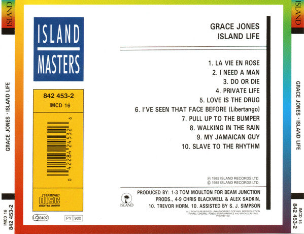 Grace Jones : Island Life (CD, Comp, RE)