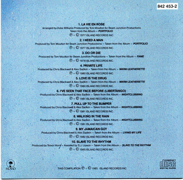 Grace Jones : Island Life (CD, Comp, RE)