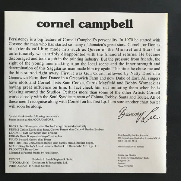 Cornell Campbell : Natty Dread In A Greenwich Farm (CD, Album)