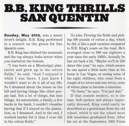 B.B. King : Live At San Quentin (CD, Album, RE, RM, Tec)