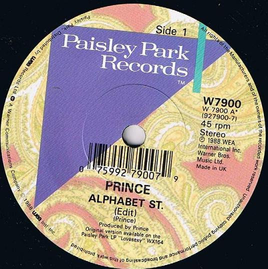 Prince : Alphabet St. (7", Single, Orl)