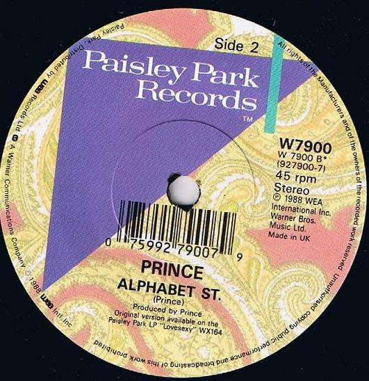 Prince : Alphabet St. (7", Single, Orl)