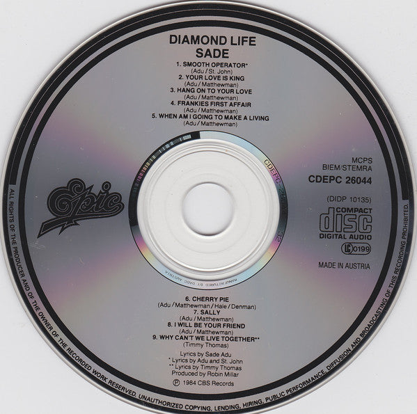 Sade : Diamond Life (CD, Album, RE)