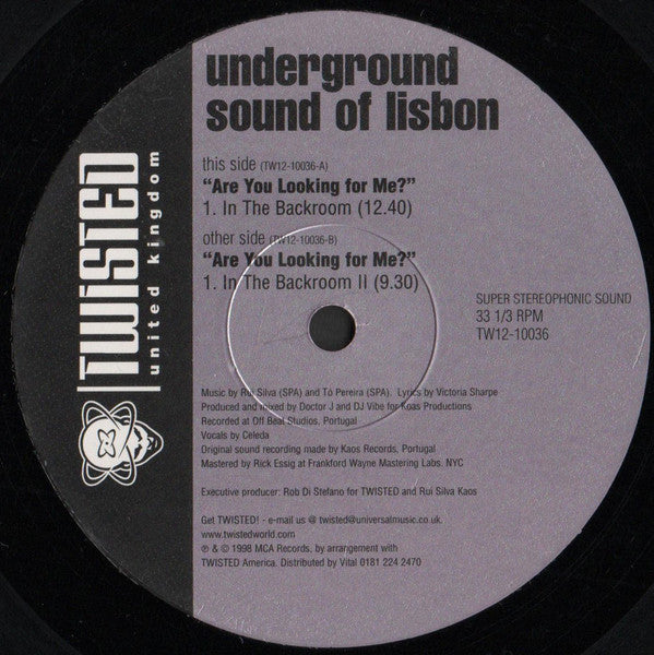 Underground Sound Of Lisbon : Are You Looking For Me? (12")