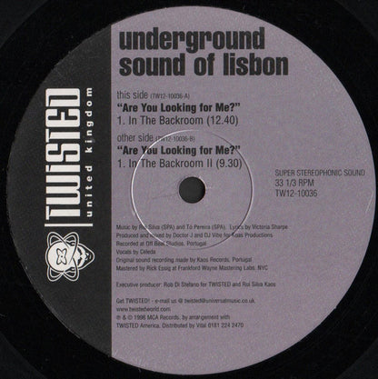 Underground Sound Of Lisbon : Are You Looking For Me? (12")