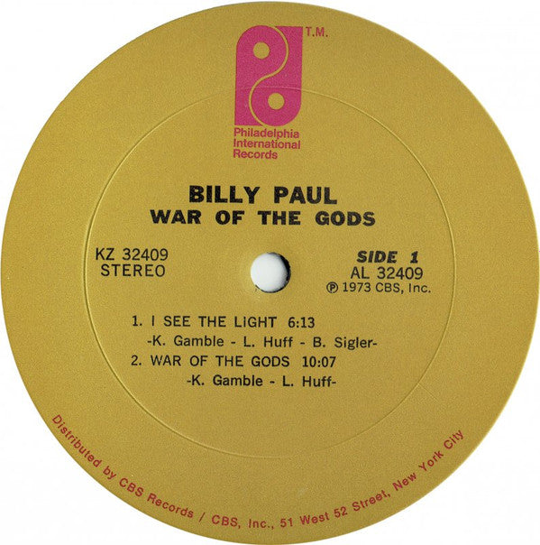 Billy Paul : War Of The Gods (LP, Album, Pit)