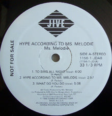 Ms. Melodie : Hype According To Ms. Melodie (12", Promo)