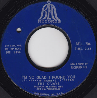 The O'Jays : Look Over Your Shoulder / I'm So Glad I Found You (7", Single, Styrene, Bes)