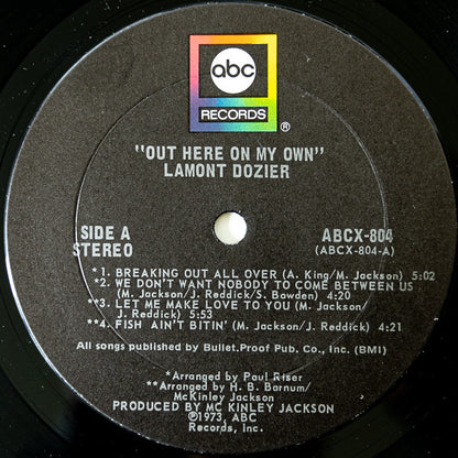 Lamont Dozier : Out Here On My Own (LP, Album, Ter)