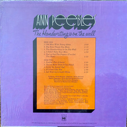 Ann Peebles : The Handwriting Is On The Wall (LP, Album)